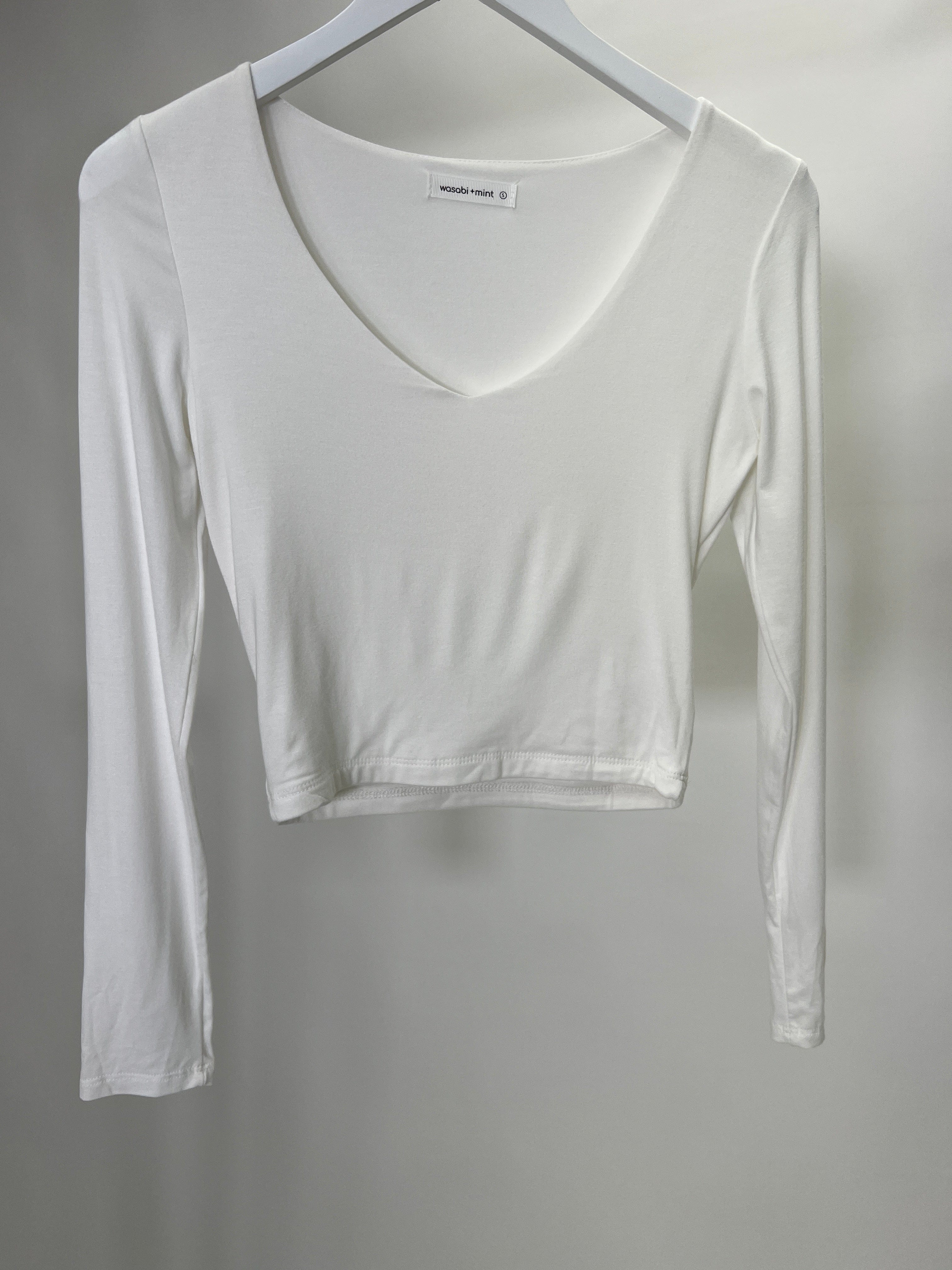 Sterling Long Sleeve Crop Top Ivory | LIT Boutique