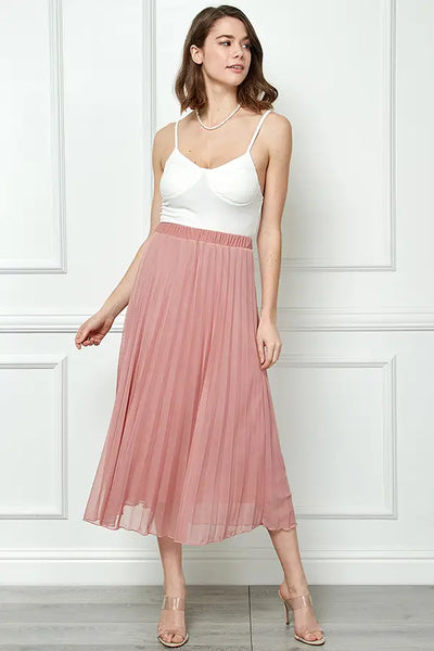 Satin Oyster Pleated Skirt freeshipping - My Royal Closet