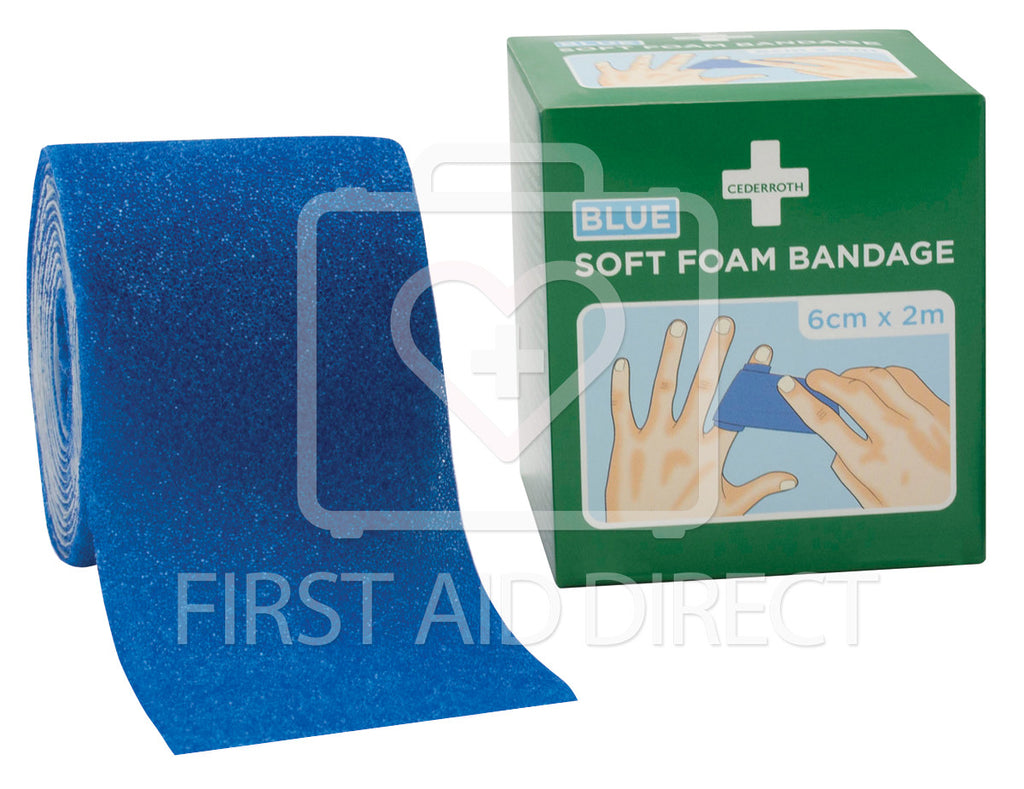 CEDERROTH SOFT FOAM BANDAGE BLUE 6 cm x 2 m First Aid Direct