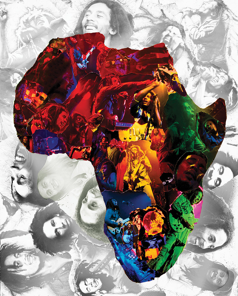 Bob Marley Africa Collage Poster Multymedia