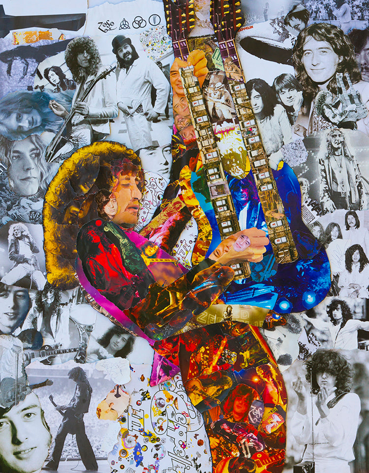 Led Zeppelin Jimmy Page Collage Poster Multymedia