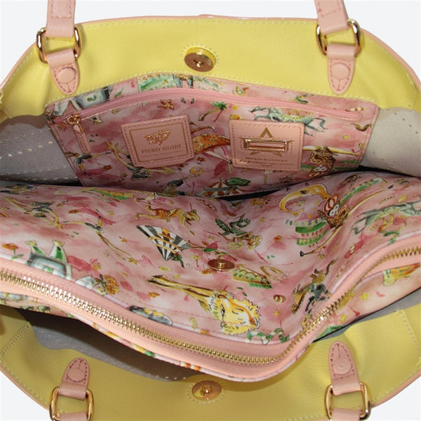 Piero Guidi Cherie Leather - 13 x 10 x 4 in. Sunlight Pink Tote Bag ...