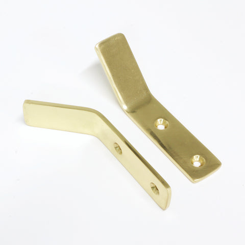 Set of Handcrafted Unlacquered Brass Hooks For Wall