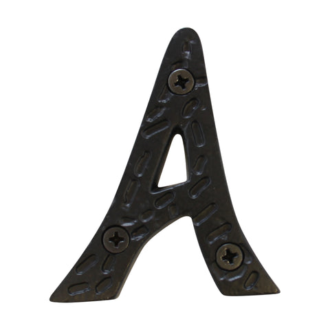 Letter IR830] Iron Vintage Classic House Letter - Black Finish - 3 Inch