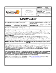Official Safety Notice from Headrush Technologies