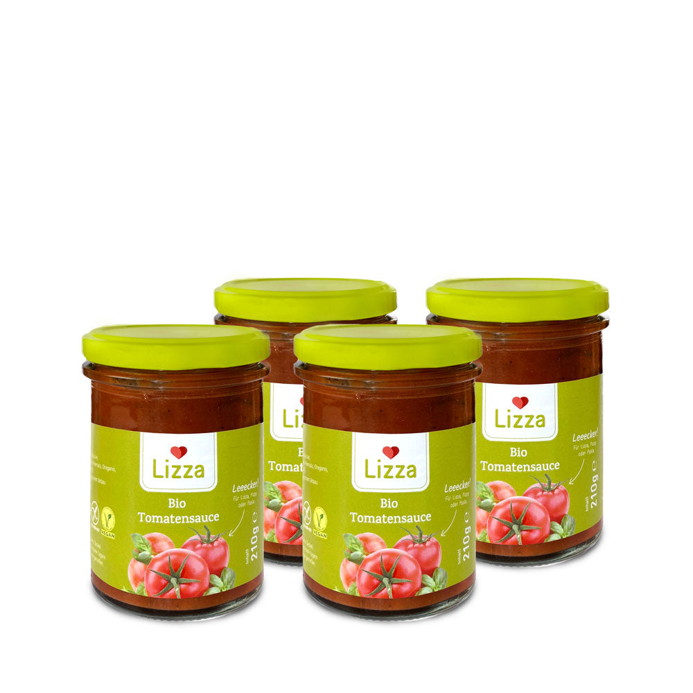 Lizza Tomatensauce » Bio » 200ml » 4 Stück (fruchtig wie vom Lieblingsitaliener)