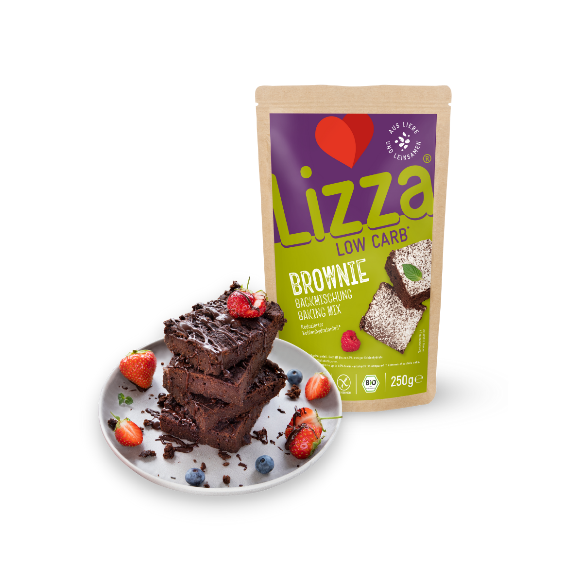 Lizza Low Carb Brownie Backmischung