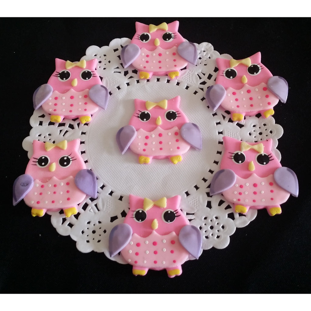 Owls Cupcake Toppers Owls Birthday Party Decoration Pink Blue Or