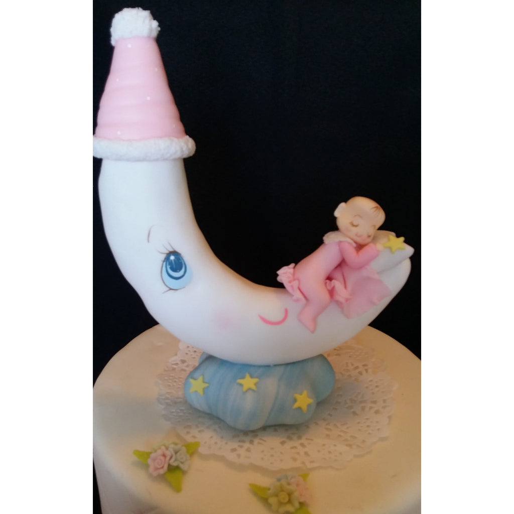 Baby Sleeping On The Moon Cake Topper Twinkle Twinkle Little Star