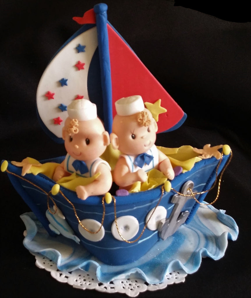 Nautical Twins Baby Shower Cakes Pictures