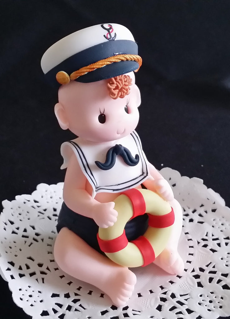 Nautical Party Decoration Baby Shower Sailor Cake Topper Nautical Red Blue White