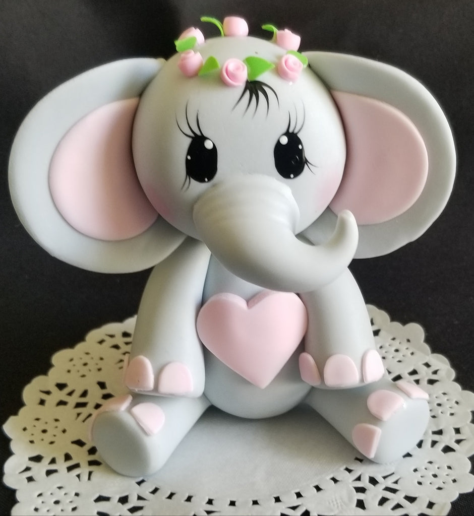 elephant cake topper baby shower boy