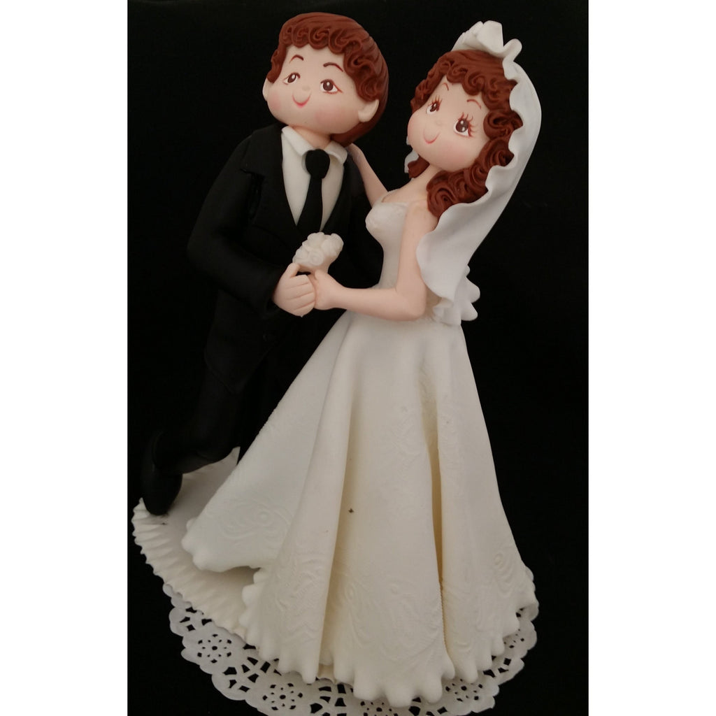 Bride Groom Unique Wedding Cake Topper Wedding Figurine Topper