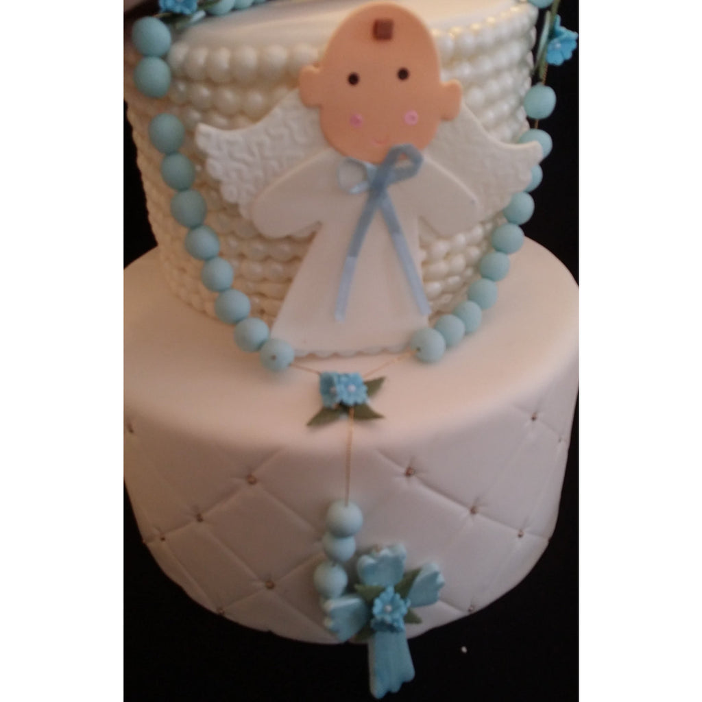 Angel And Rosary Cake Decorations Baptism Cake Topper First