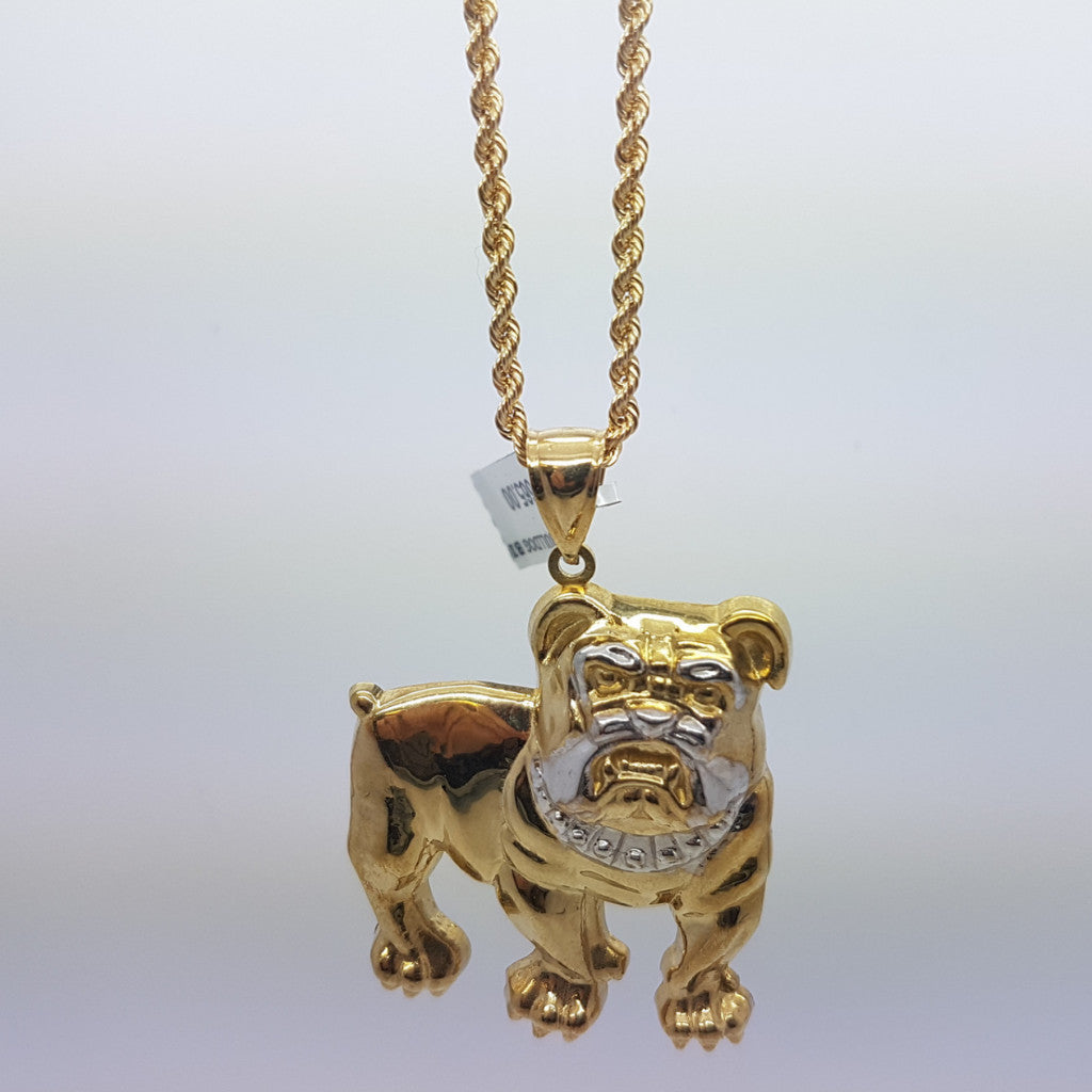 bulldog pendant gold