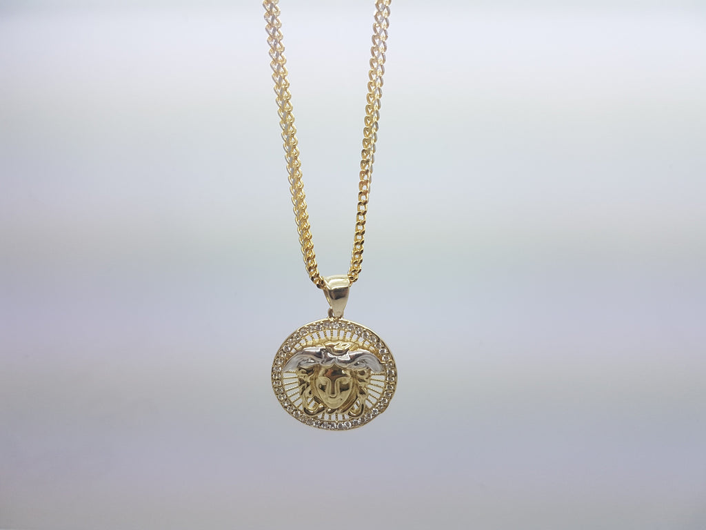 solid gold medusa pendant