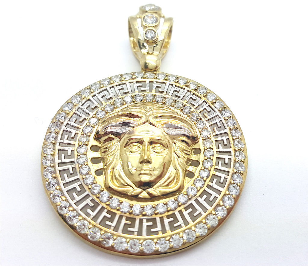 10k versace pendant