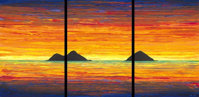 Hawaii Abstract Painting Sunset – Thomas Deir Studios