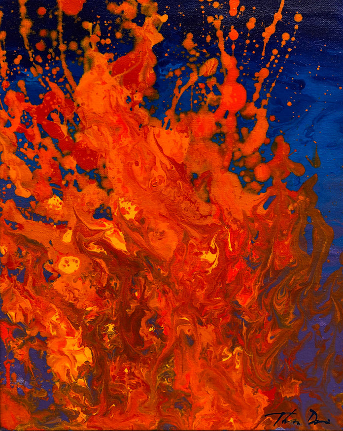 Lava 51 11x14 Framed Painting – Thomas Deir Studios