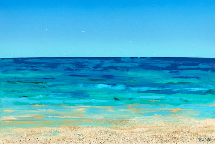 Caribbean Ocean View from Beach - Fine Art Painting – Canvas Art Plus