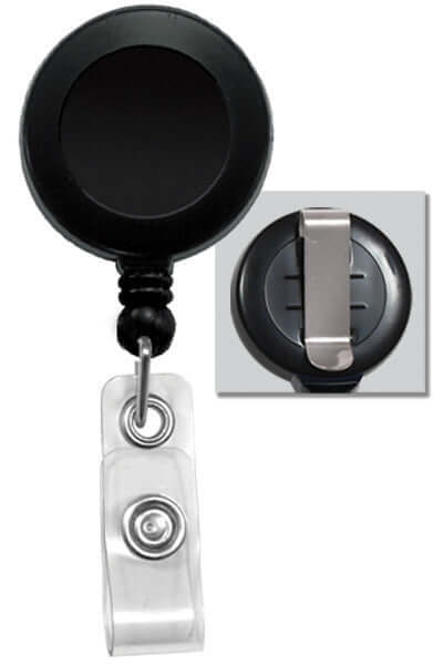 Plastic Badge Reel with Silver Sticker, Belt Clip and Reinforced Vinyl Strap  (25-pack)