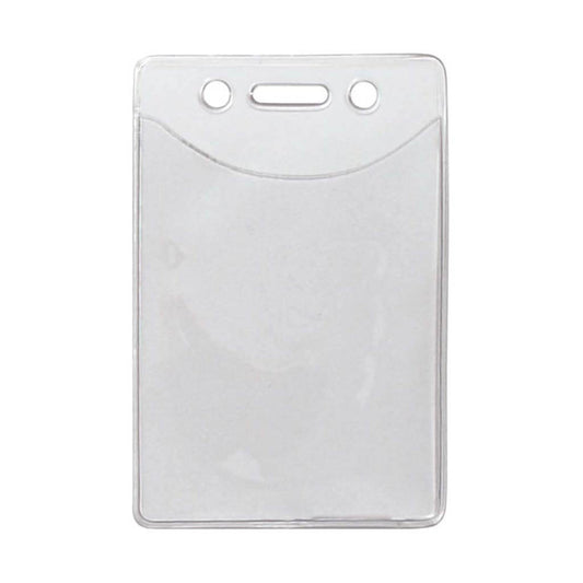 Black Vinyl Vertical 1-Pocket Magnetic Badge Holder, 2.35 x 3.25