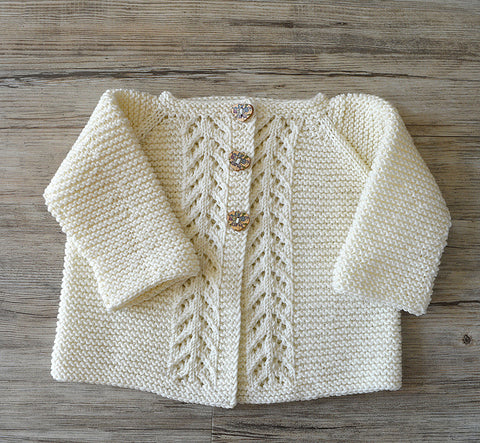 Lace Panel Cardigan from OGE Knitwear Designs