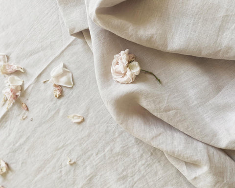 Gorgeous linen sheets sprinkled with roses