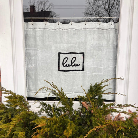 Linen and Letters cafe curtain with grommets