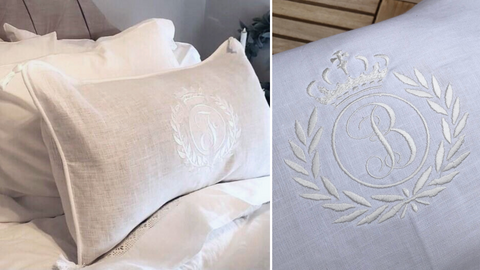 Boudoir monogram pillowcase