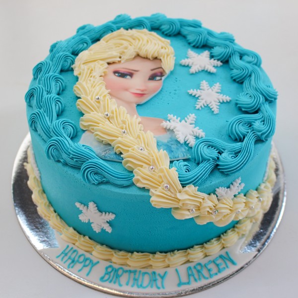 A Long Hair With Sweet Smile Frozen Elsa Theme Cake Bloomsvilla