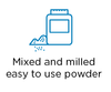 Mixed and milled easy to use powder
