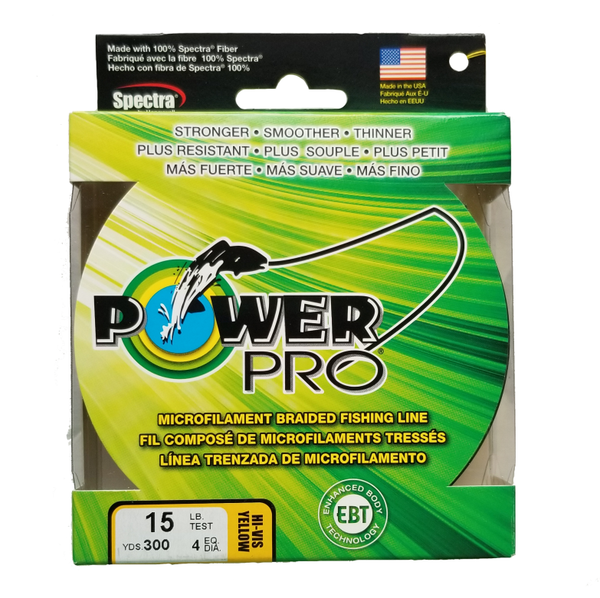 Power Pro Hi-Vis Yellow 15 lb 300 yds Braided Fishing Line