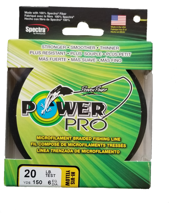 Power Pro Hi-Vis Yellow 10 lb 150 yds Braided Fishing Line