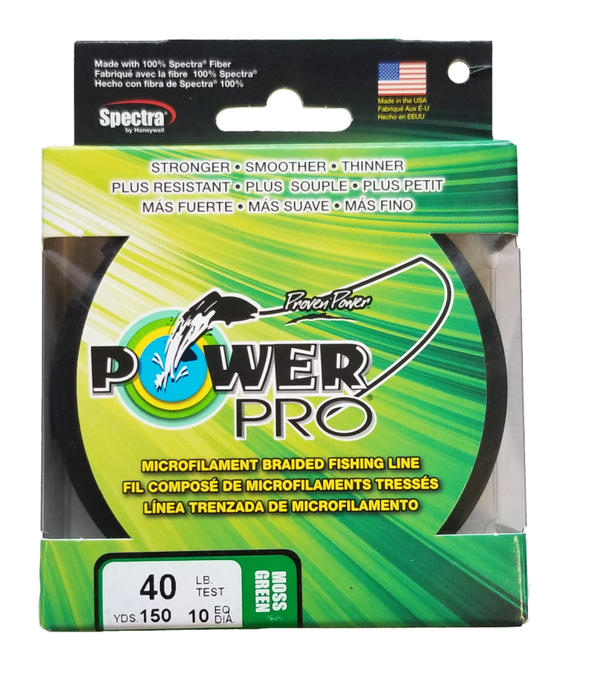 PowerPro Spectra Braided Fishing Line - 300 yd. Spool - 40 lb. - Moss Green