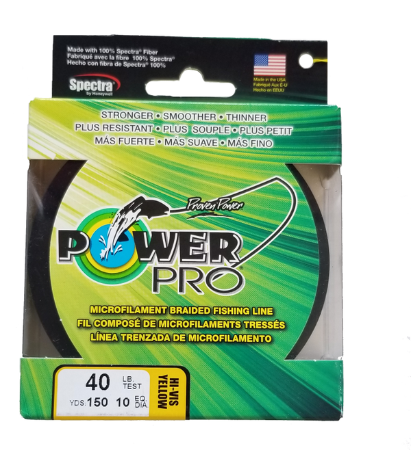 Power Pro Hi-Vis Yellow 30 lb 150 yds Braided Fishing Line