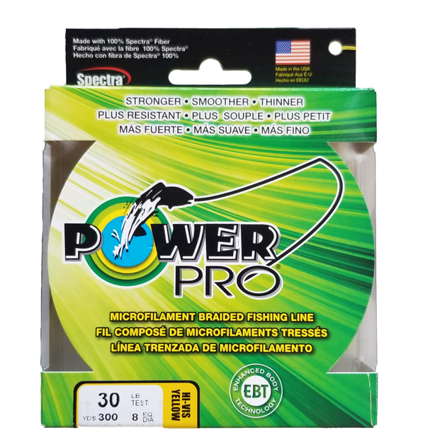 Power Pro Braided Line Hi-Vis Yellow 10lb - 300yd