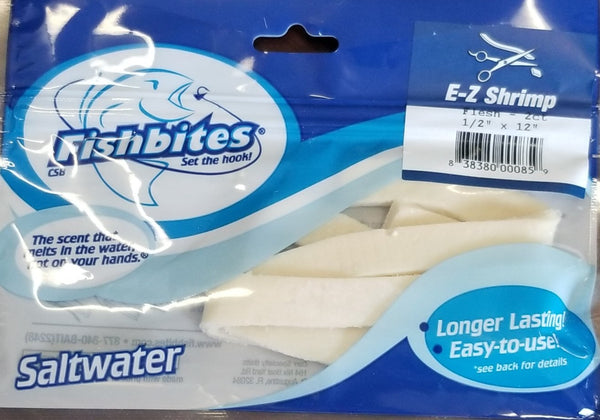 Fishbites 1/2 E-Z Shrimp Strip Bait, Power Lime, 2 Count 