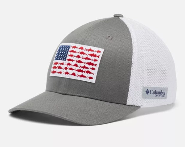 Columbia PFG Leather Fish Flag Mesh Hat L/XL XU0191-683