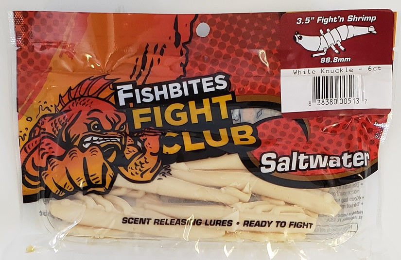 Fishbites Fight Club Fight'n Shrimp White Knuckle 6 per pk FCC-513