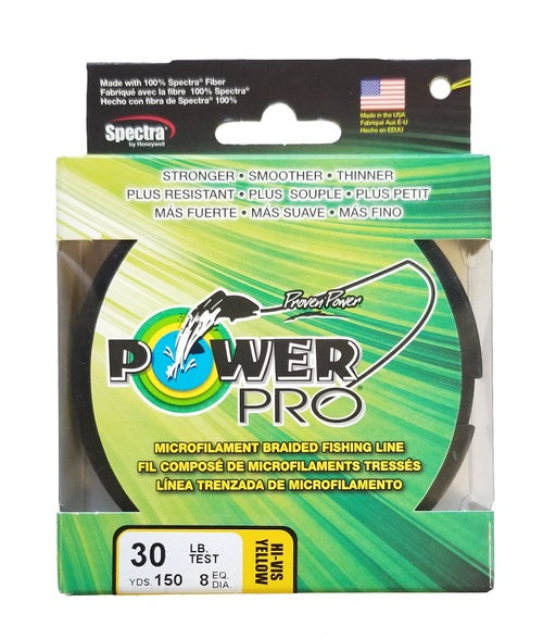 Power Pro Braided Fishing Line Yellow 150 Yards - Battlefield