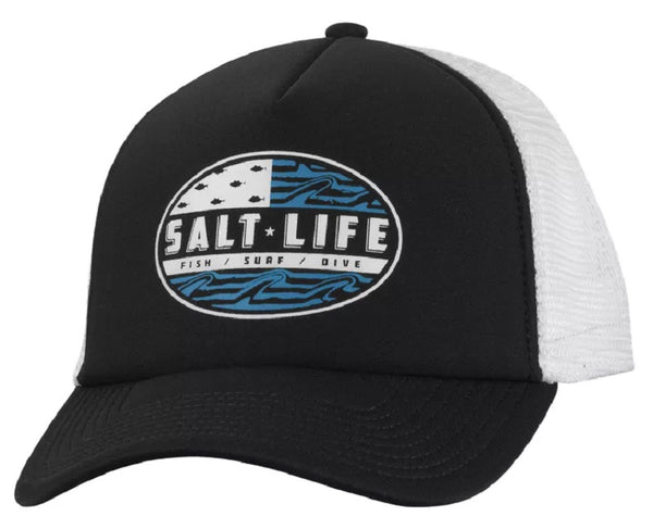 Salt Life Hat Cap Snap Back Mesh Foam Trucker Blue Anchor Logo