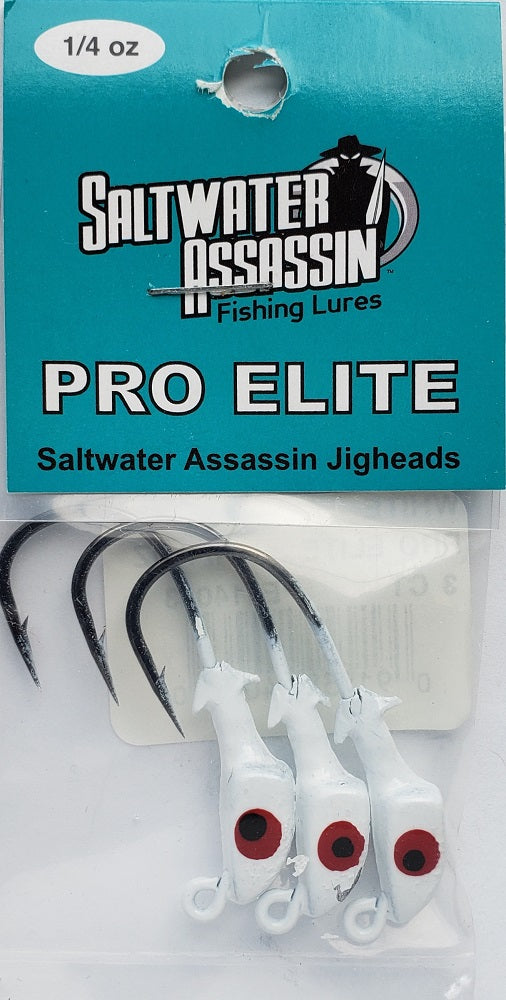 Saltwater Assassin Pro Elite Jigheads Lead Red Eye 1/16oz 3ct PEJ16001