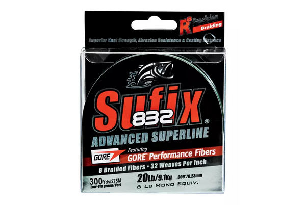 Sufix 300 Yard 832 Advanced Superline Braid Fishing Line - 50 Lb