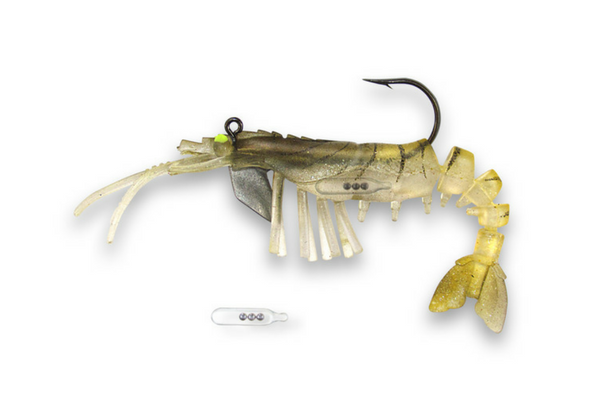 Vudu Weedless Shrimp 3.5 inch1/8 OZ JIG PRE-RIGGED 2 PER PACK