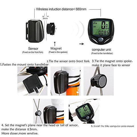 Bicycle Speedometer and Odometer Wireless Waterproof Cycle Bike Comput ...