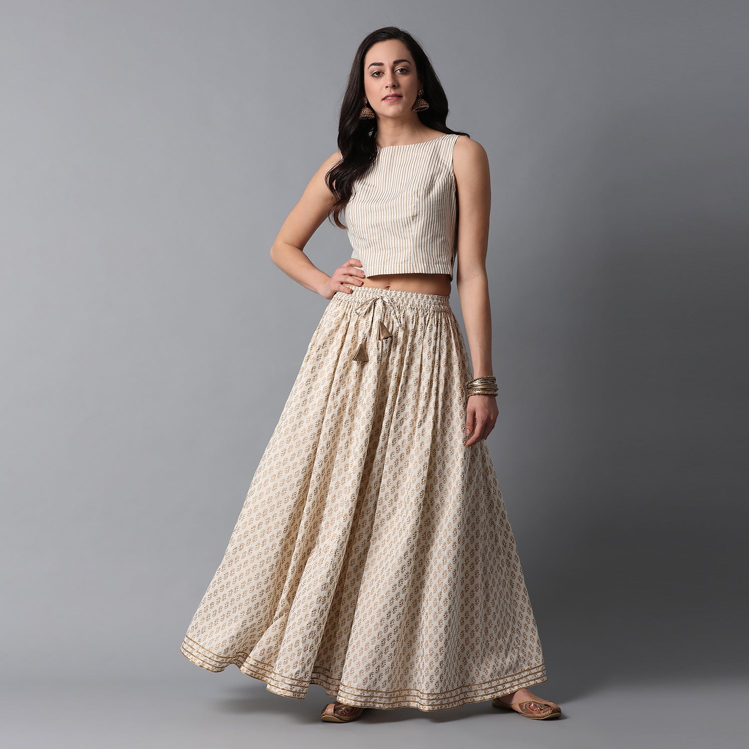 gold brocade skirt indian