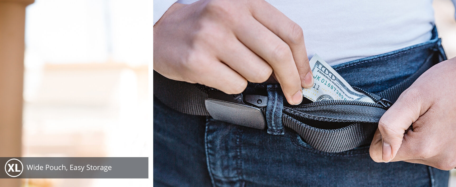 Travel Security Belt & Hidden Money Wallet - Zero Grid