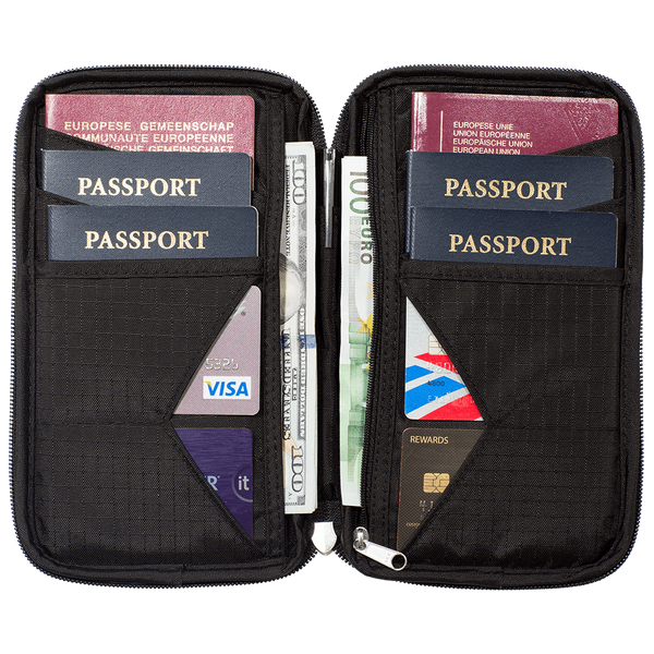 Rfid Blocking Multiple Passport Holder And Wallet Zero Grid 0287