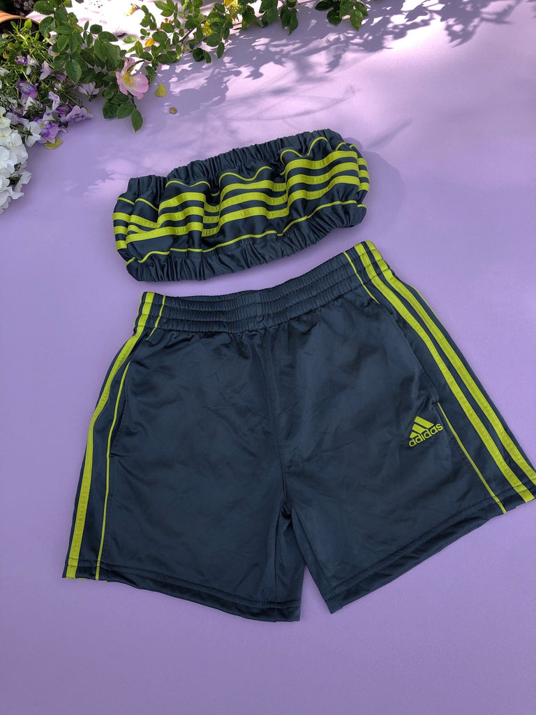 adidas tube top and shorts set